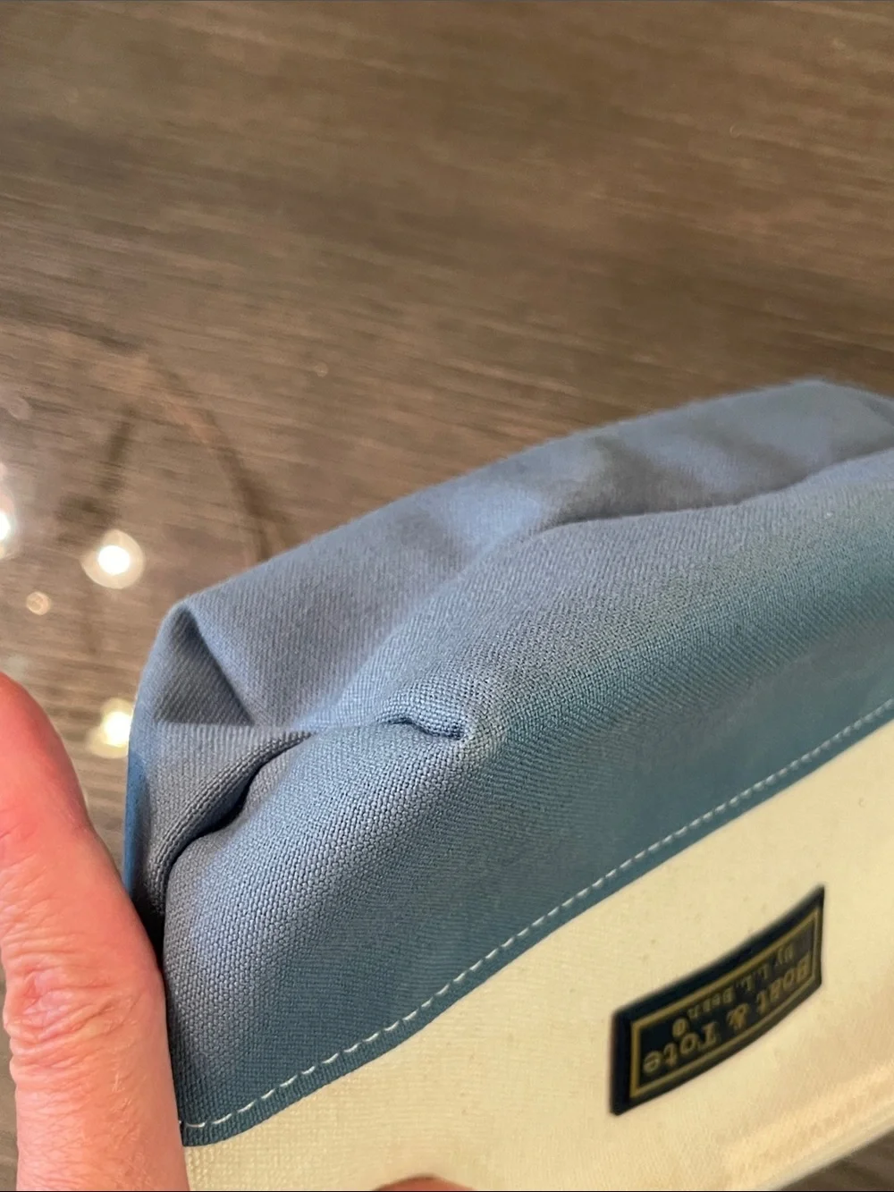 L. L. Bean Boat and Tote Zip Pouch, Blue & Canvas Monogrammed
